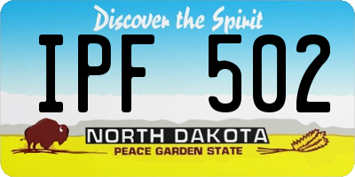 ND license plate IPF502