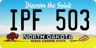 ND license plate IPF503