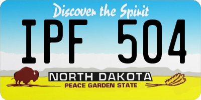 ND license plate IPF504