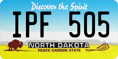 ND license plate IPF505