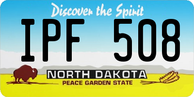 ND license plate IPF508