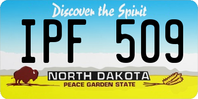 ND license plate IPF509