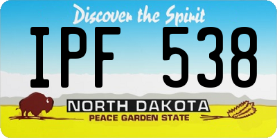 ND license plate IPF538