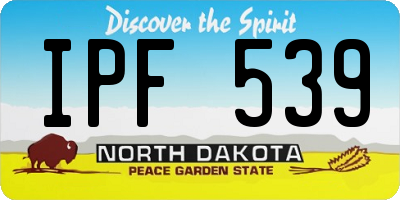 ND license plate IPF539