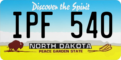ND license plate IPF540