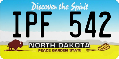 ND license plate IPF542