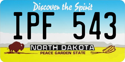 ND license plate IPF543