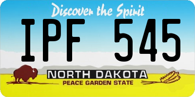 ND license plate IPF545
