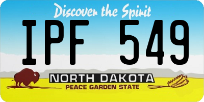 ND license plate IPF549