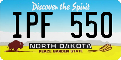 ND license plate IPF550