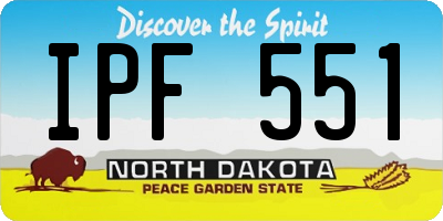 ND license plate IPF551