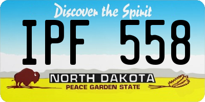 ND license plate IPF558