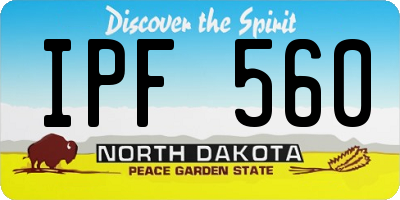 ND license plate IPF560