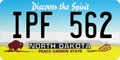 ND license plate IPF562