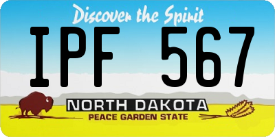 ND license plate IPF567