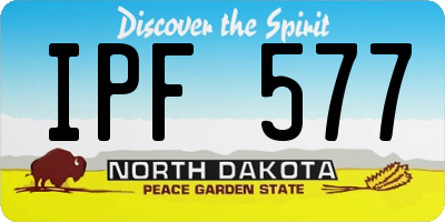 ND license plate IPF577