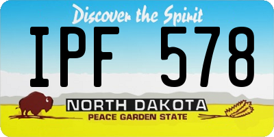 ND license plate IPF578