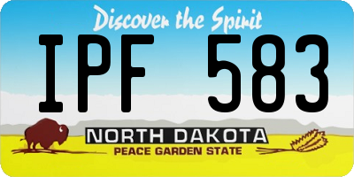 ND license plate IPF583