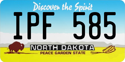 ND license plate IPF585