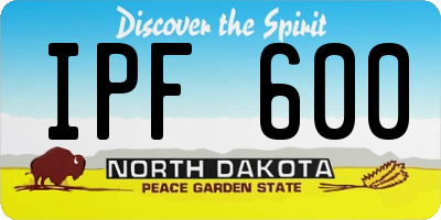 ND license plate IPF600