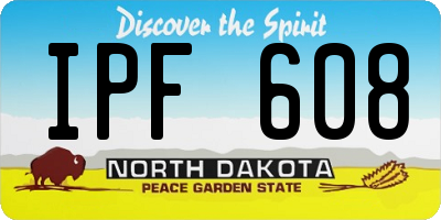 ND license plate IPF608