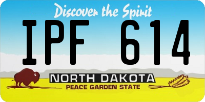 ND license plate IPF614