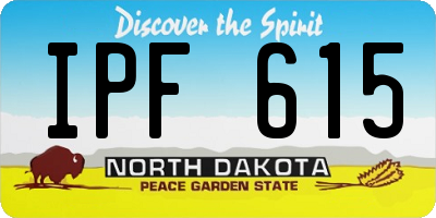ND license plate IPF615