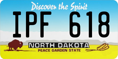ND license plate IPF618