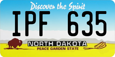 ND license plate IPF635