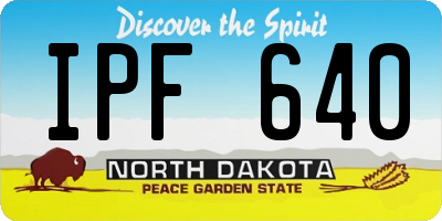 ND license plate IPF640