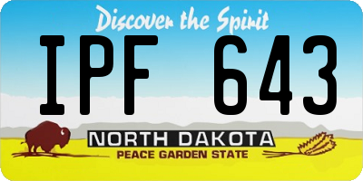 ND license plate IPF643