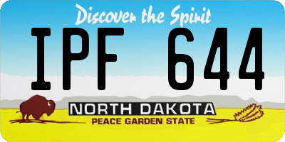 ND license plate IPF644