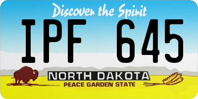 ND license plate IPF645