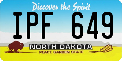 ND license plate IPF649