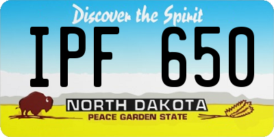 ND license plate IPF650