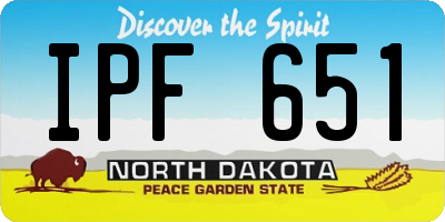 ND license plate IPF651