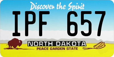 ND license plate IPF657