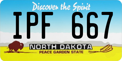 ND license plate IPF667