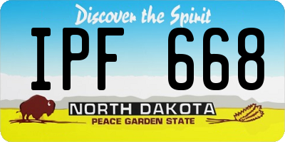 ND license plate IPF668