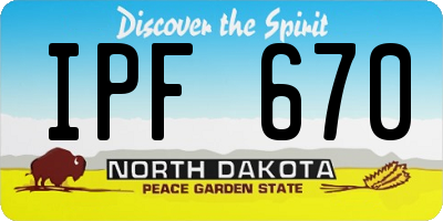 ND license plate IPF670