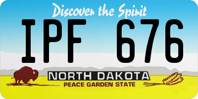 ND license plate IPF676