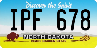 ND license plate IPF678