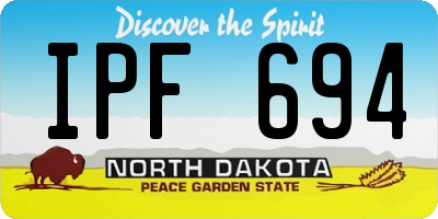 ND license plate IPF694