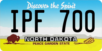 ND license plate IPF700