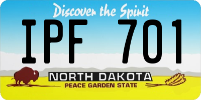 ND license plate IPF701