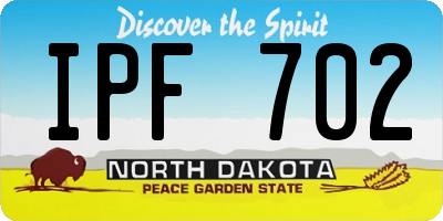 ND license plate IPF702