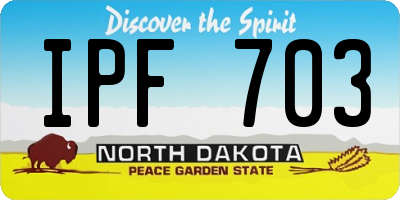 ND license plate IPF703