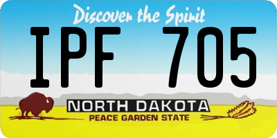 ND license plate IPF705