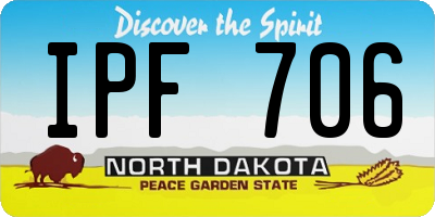 ND license plate IPF706