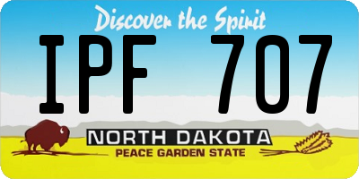 ND license plate IPF707